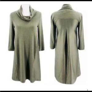 Anthropologie Saturday Sunday Cowl Neck Sweater Dress Green Size Small